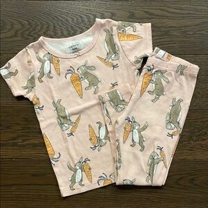 Carter's Pink bunny with carrot Easter Pajamas